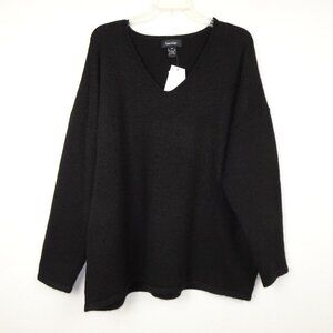 Karen Kane V-Neck Sweater Women's Plus Size 3X Black Long Sleeve Soft Cozy